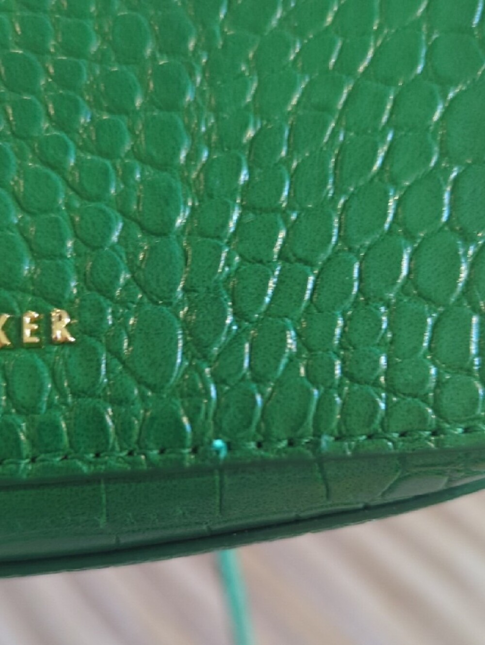 Ted Baker Emerald Croc-Embossed Crossbody Bag with Gold Hardware - Picture 4 of 5